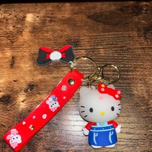 NWOT Hello Kitty Red and Blue Keychain